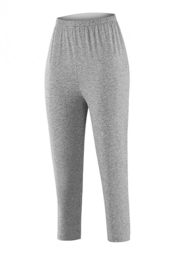 Yıldız Bayan Büyük Beden Likralı Diz Altı Kapri Tayt Gri 3657