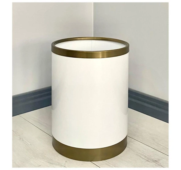 Yağmur Dekoratif Parlak Beyaz Eskitme Metal Saksı , - 2