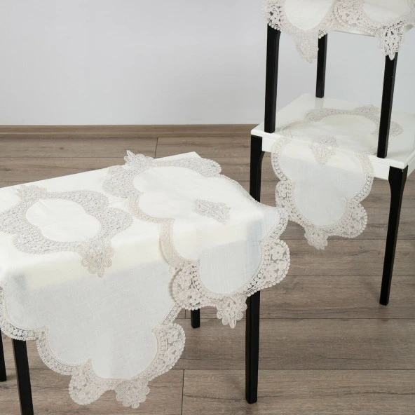 Cotton House Home Collection Verda 5 Parça Krem Salon Takımı