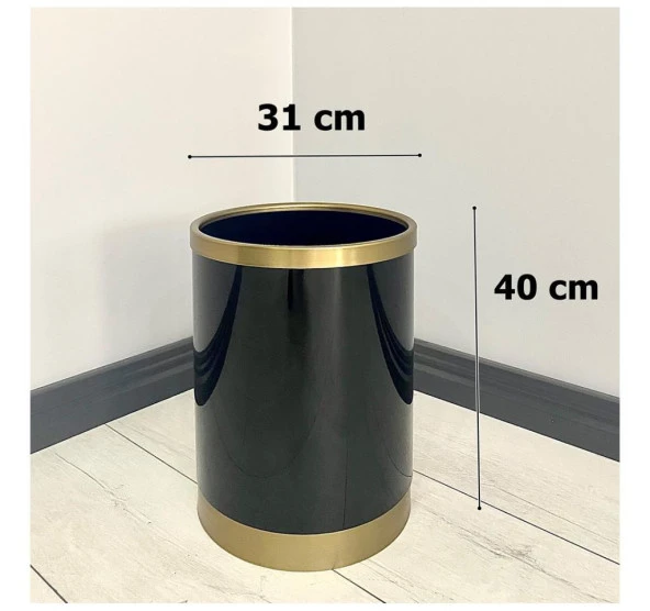 Yağmur Dekoratif Parlak Siyah Eskitme Metal Saksı , - 3