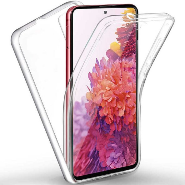 Xiaomi Redmi K40 CVZR01 360 Tam Koruma Silikon Kılıf Şeffaf