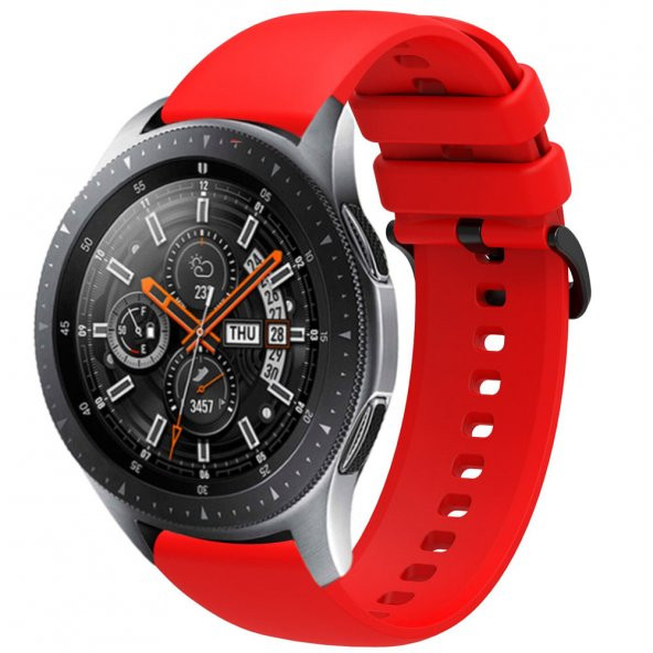 Coverzone Samsung Galaxy Watch 3 45mm Kayış Termoplastik Perforated Kordon Kırmızı