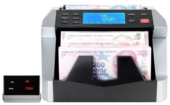 Baove GB7000S Karışık Para Sayma Makinesi - TL - Euro - Usd - Türkçe Sesli Uyarı + Müşteri Ekranı