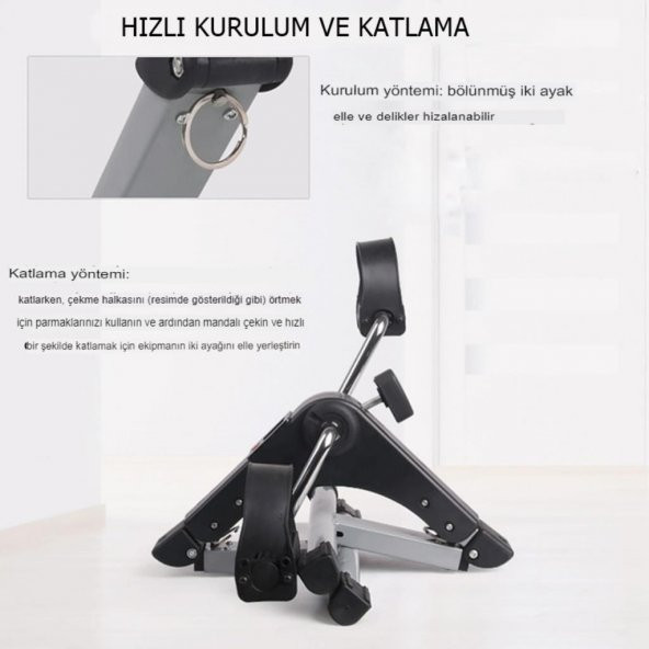 El Ayak Mini Kondisyon Bisikleti- Mini Taşınabilir Spor Aleti- Kondisyon Egzersiz Aleti - 2