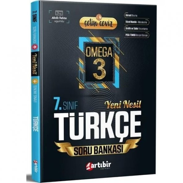 Artıbir Yayınları 7. Sınıf Türkçe Soru Bankası Çetin Ceviz Omega 3