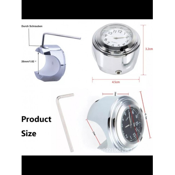 MOTOR & BİSİKLET SPORT FOSFORLU SAAT - KROM - 2