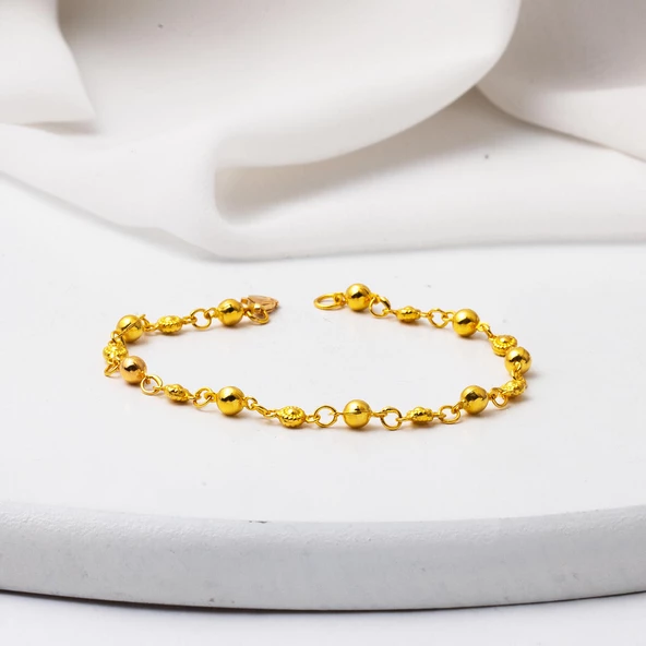 Moda 22 Ayar Altın Zincir Bileklik - Resim 3