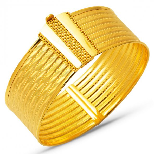 7 Sıralı Hasır Kelepçe Altın Bilezik ürün görseli 1