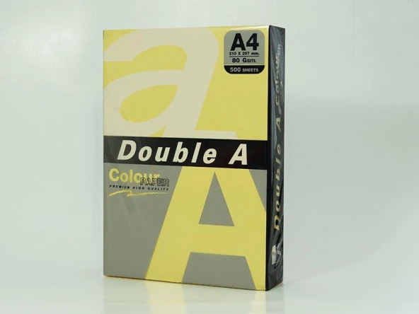 Double A Renkli Kağıt 500 LÜ A4 80 GR Pastel Butter (1 Top 500 Adet Kağıt)