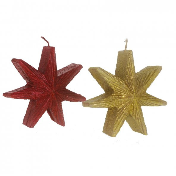 3x11cm Yılbaşı Mumu Yıldız Mum - 7