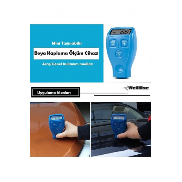 Benetech Otomobil Kaporta Boya Kalınlık Ölçer Oto Boya Test Ölçüm Cihazı Gm200 -Mavi - 4