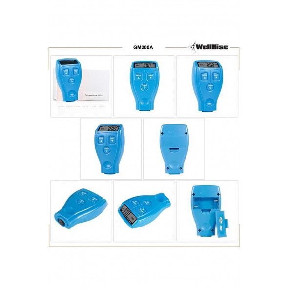 Benetech Otomobil Kaporta Boya Kalınlık Ölçer Oto Boya Test Ölçüm Cihazı Gm200 -Mavi - 6