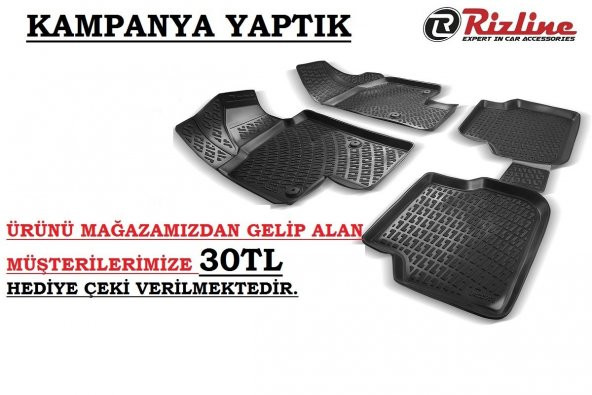 Rizline Volkswagen Polo 3D Havuzlu Paspas Aynı Gün Ücretsiz Kargo