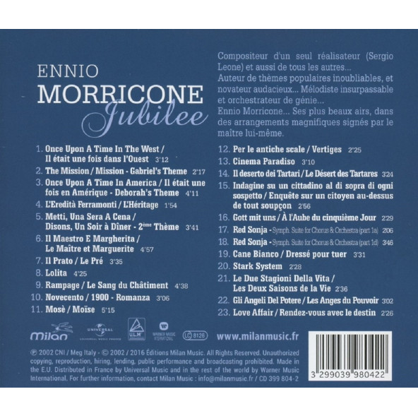 ENNIO MORRICONE - JUBILEE (CD) - 2