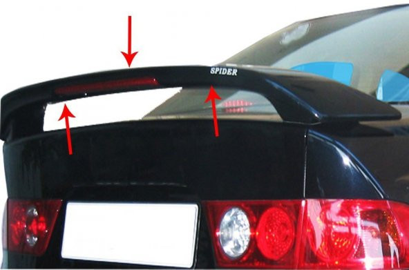 Honda Accord 7 Spoiler Bagaj Yüksek (Işıklı) Fiber 2003-2007