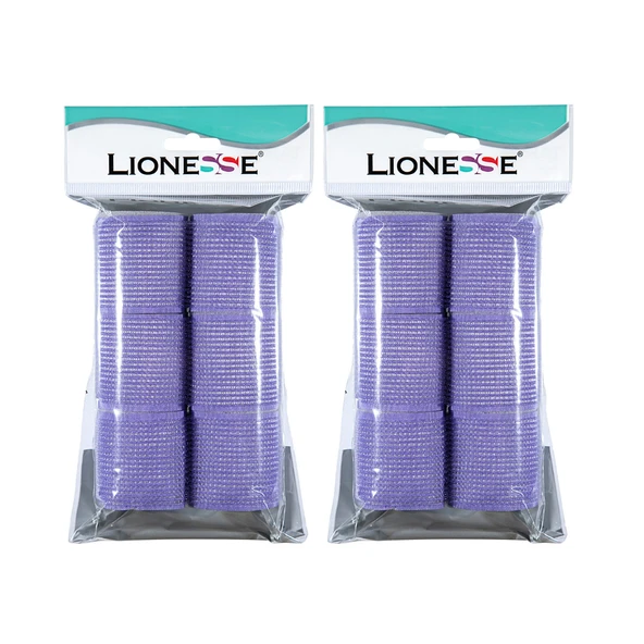 Lionesse Bigudi 1114 Süngerli Mor 6lı Paket 2 Adet