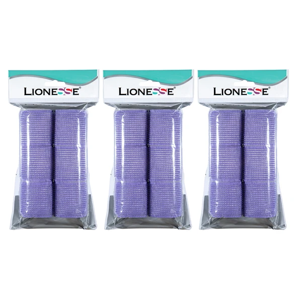 Lionesse Bigudi 1114 Süngerli Mor 6lı Paket 3 Adet