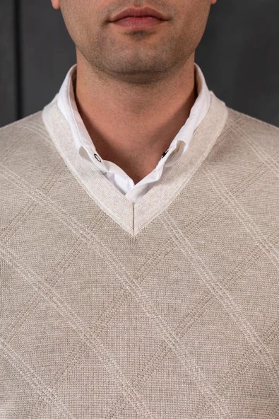 WOOLEN WORLD YÜNLÜ V YAKA ERKEK TRİKO KAZAK - Resim 8