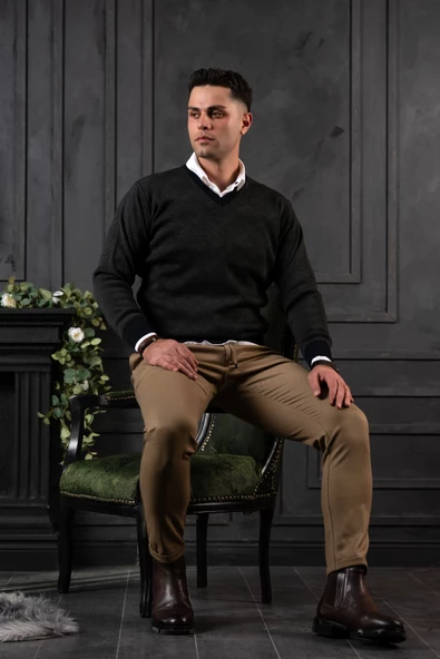 WOOLEN WORLD YÜNLÜ V YAKA ERKEK TRİKO KAZAK - Resim 9