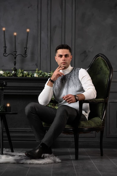 NEHİR BY AHMET ÜLKER REGULAR FİT BALIKÇI YAKA PAMUKLU ERKEK TRİKO KAZAK