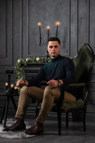 NEHİR BY AHMET ÜLKER REGULAR FİT BALIKÇI YAKA PAMUKLU ERKEK TRİKO KAZAK - 5