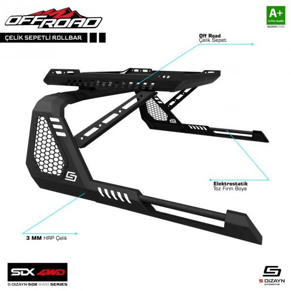 Sdx 4Wd Off Road Isuzu D-Max 2 Sepetli Çelik Roll Bar V1 2012-2019