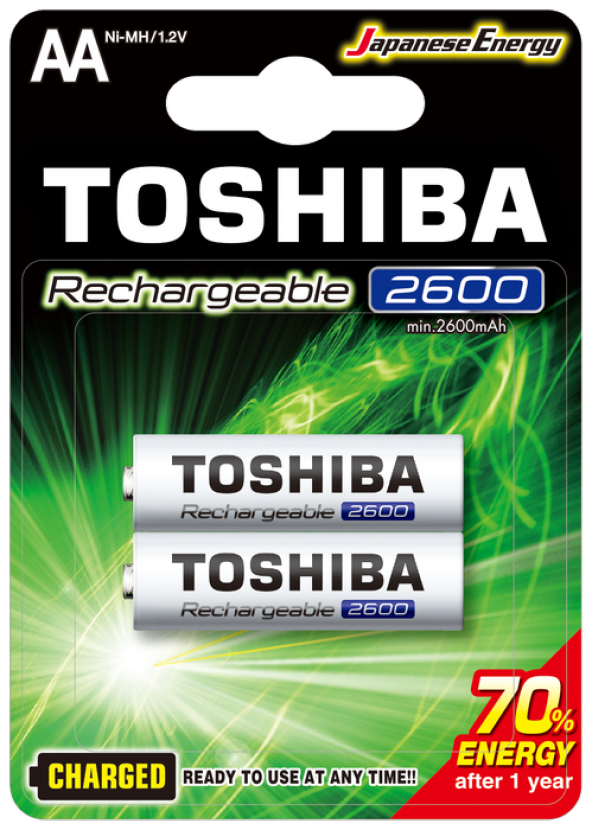 TOSHIBA 2600 MAH ŞARJLI KALEM PİL 2Lİ