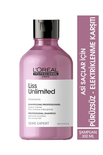 Loreal Professionnel Serie Expert Liss Unlimited Elektriklenme Karşıtı ve Yumuşaklık Veren Şampuan 300 ml