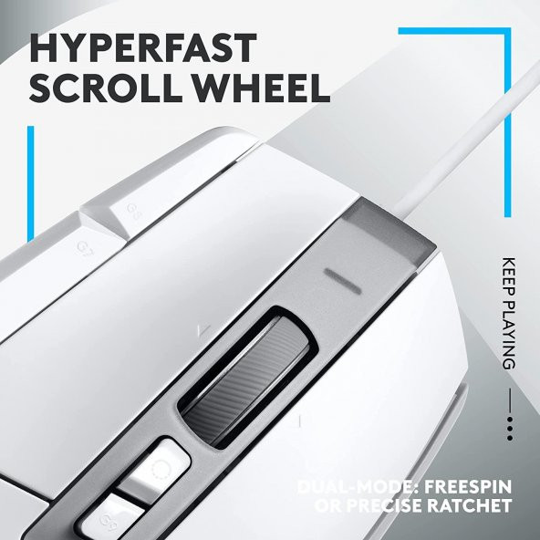 Logitech G502 X Kablolu Hero 25K Sensörlü Rgb Aydınlatmalı Oyuncu Mouse - Beyaz - 7