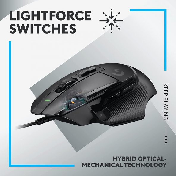 Logitech G502 X Kablolu Hero 25K Sensörlü Rgb Aydınlatmalı Oyuncu Mouse - Siyah - 5
