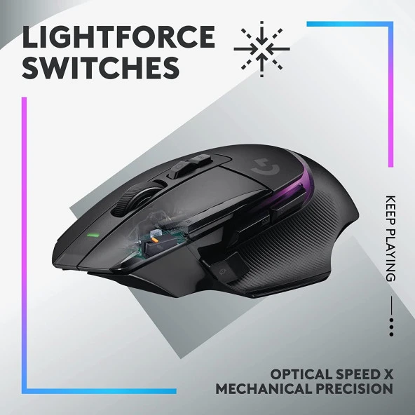 Logitech G G502 X Plus Kablosuz Hero 25K Sensörlü Rgb Aydınlatmalı Oyuncu Mouse - Siyah - 4