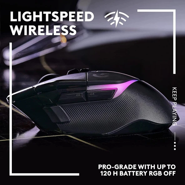 Logitech G G502 X Plus Kablosuz Hero 25K Sensörlü Rgb Aydınlatmalı Oyuncu Mouse - Siyah - 10