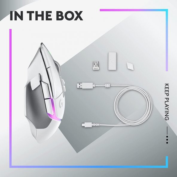 Logitech G G502 X Plus Kablosuz Hero 25K Sensörlü Rgb Aydınlatmalı Oyuncu Mouse - Beyaz - 5