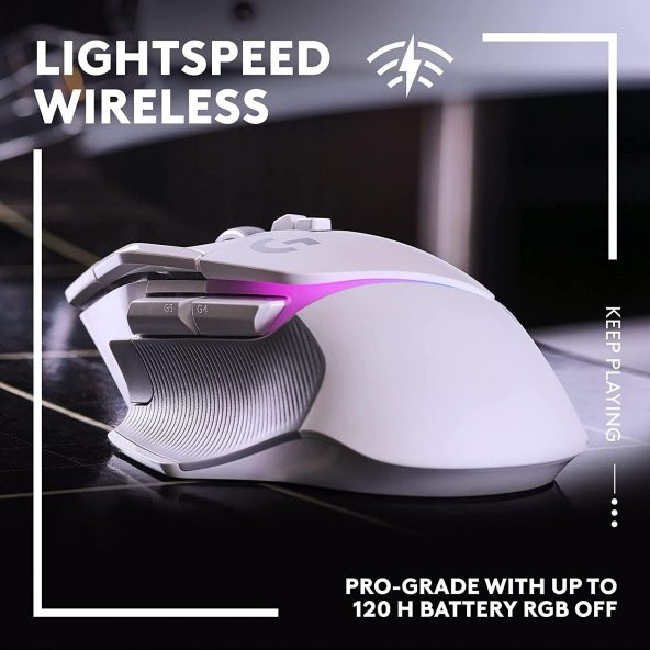 Logitech G G502 X Plus Kablosuz Hero 25K Sensörlü Rgb Aydınlatmalı Oyuncu Mouse - Beyaz - 8
