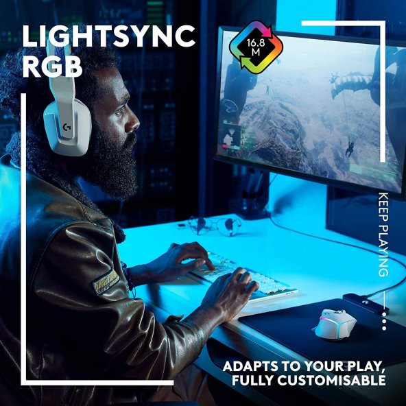 Logitech G G502 X Plus Kablosuz Hero 25K Sensörlü Rgb Aydınlatmalı Oyuncu Mouse - Beyaz - 9