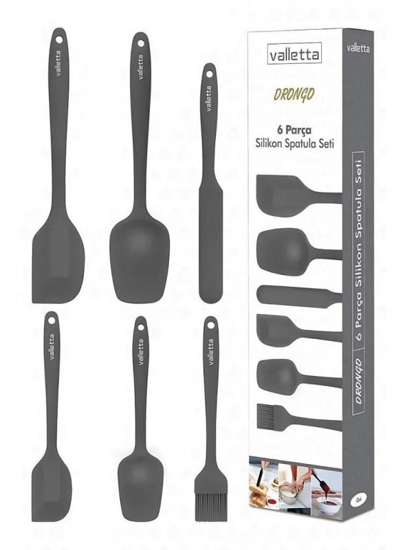Valletta VLT1020 Drongo 6 lı Spatula Set Gri - 3