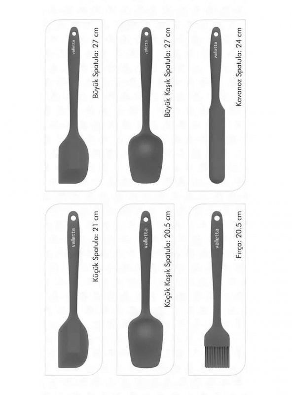 Valletta VLT1020 Drongo 6 lı Spatula Set Gri - 5