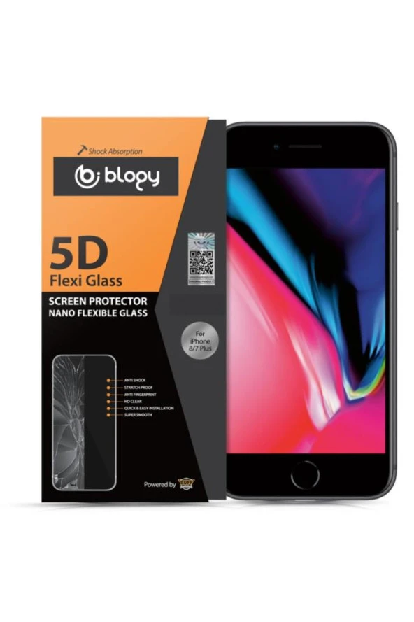 Buff Blogy Iphone 8 Plus / 7 Plus Flexi 5d Ekran Koruyucu Siyah - 2