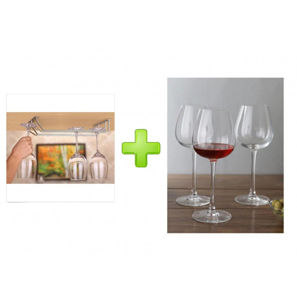 CAM KADEH 3 LÜ SET (AYAKLI SU BARDAK ) VE 1 ADET BARDAK KURUTUCU SET - 2