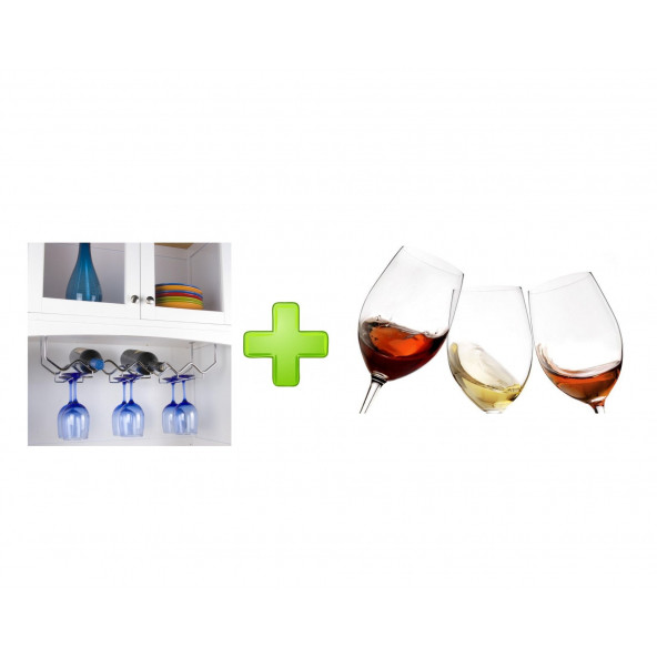 CAM KADEH 3 LÜ SET (AYAKLI SU BARDAK ) VE 1 ADET ŞARAPLIK VE BARDAK KURUTUCU SET - 2