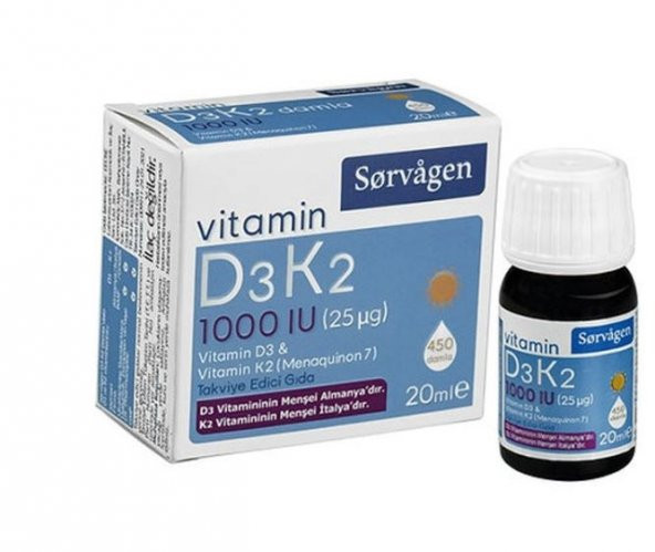Sorvagen Vitamin D3 K2 Damla 20 Ml 8680057351540