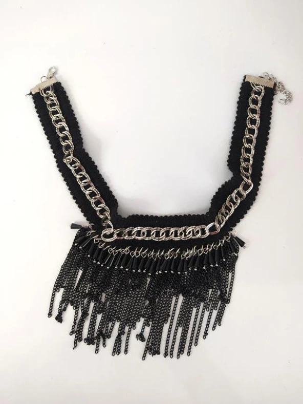 Kolye Gerdanlık Kristal Taşlı Zincir Yaka Kolye Kadın Takı Tasma - 2