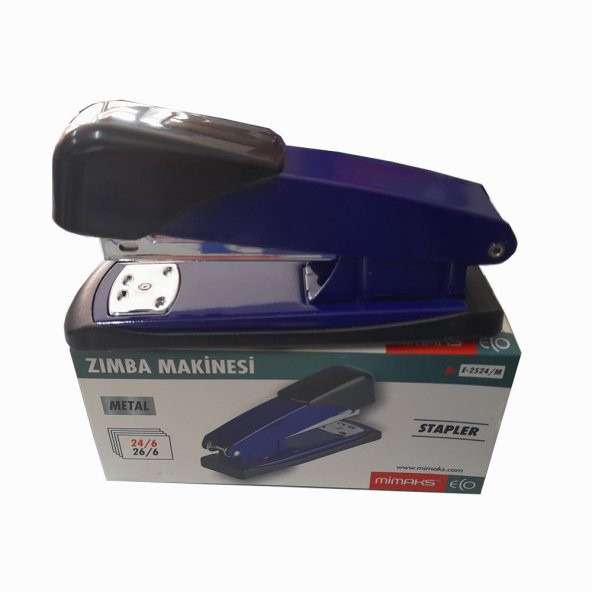 Zımba Makinesi Metal Mavi E-2524/M Stapler 24/6 1 Adet Büyük Zımba Makinası 25-30 Sayfa - 2