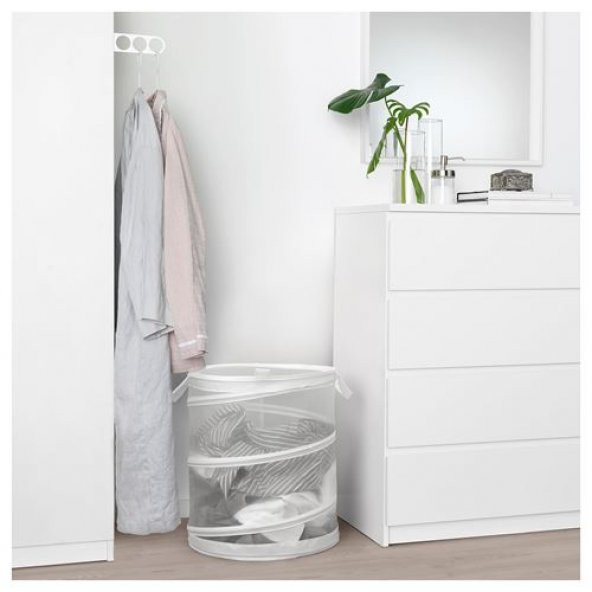 Çamaşır Sepeti, Beyaz 79 Litre MeridyenDukkan 50 cm, 9 kg Pratik Çamaşır Sepeti - 3