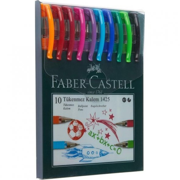 Faber-Castell 1425 Tükenmez Kalem Ailesi 10lu Poşet