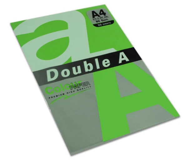 Double A Renkli Kağıt 25 Li A4 80 GR Papağan Yeşili (25 Yaprak)