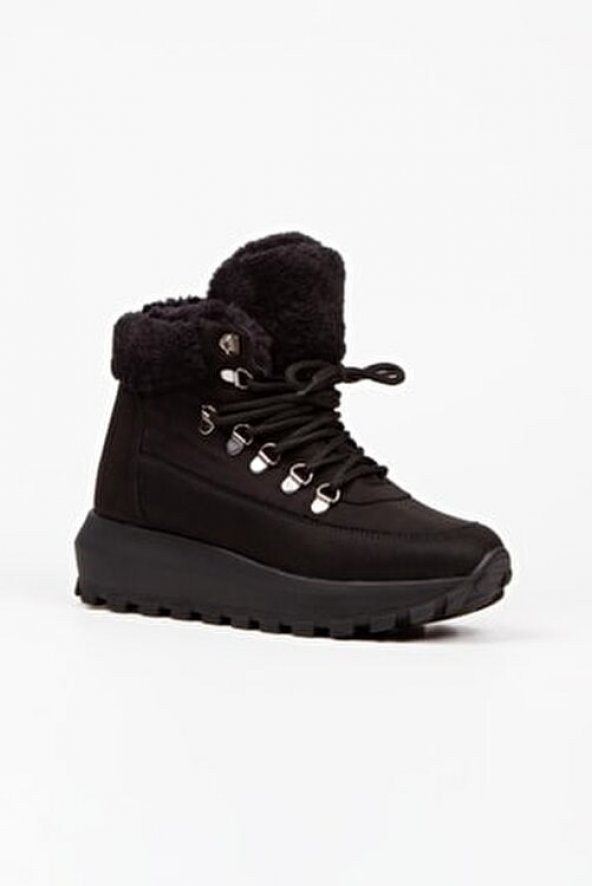 CASSO POLİÜRETAN HAFİF TABAN BAĞCIKLI KADIN İÇİ KÜRKLÜ GÜNLÜK SPOR BOT - 4