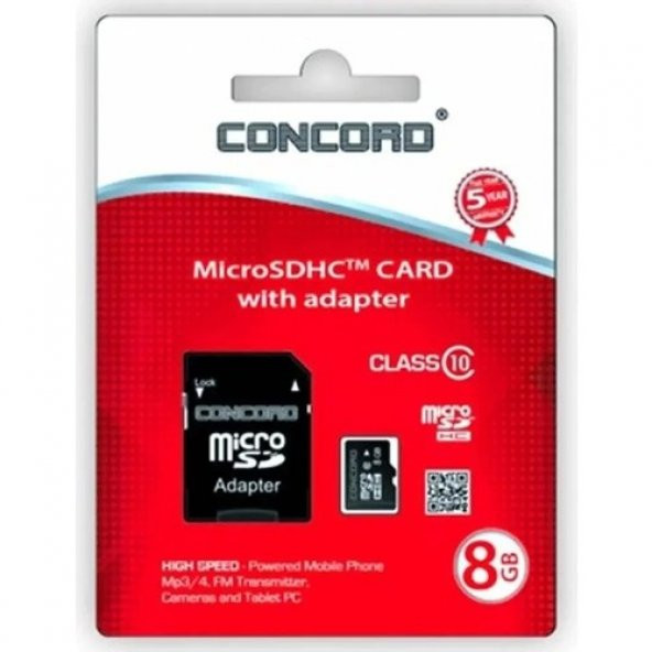 Concord Hafıza Kartı 8gb C-M8 Yüksek Hız