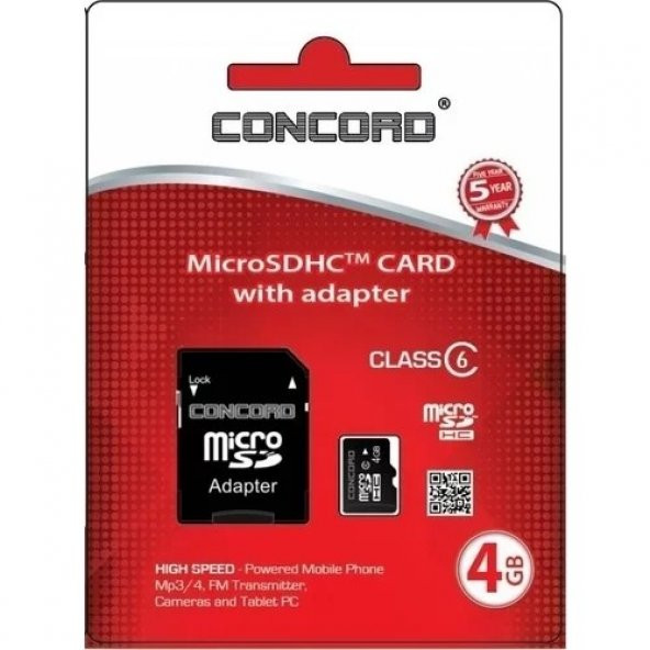 Concord Hafıza Kartı 4gb C-M4 Yüksek Hız