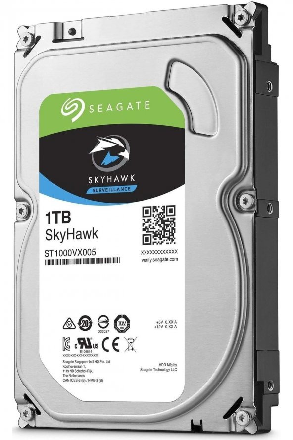 1 Tb Seagate 3.5 Skyhawk Sata3 Sv35 5900rpm 64mb 7/24 Guvenlık St1000vx005